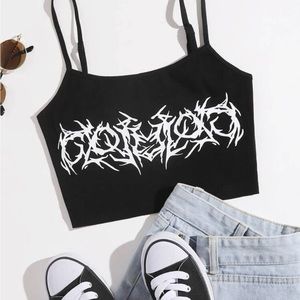 SHEIN coolane graphic print crop cami top